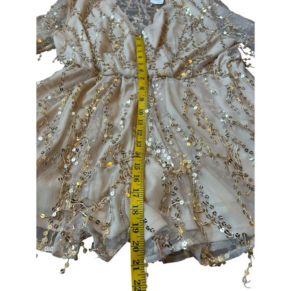 NWT -Paradiso Gold Sequin Romper - Size XL - Picture 10 of 15